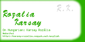 rozalia karsay business card