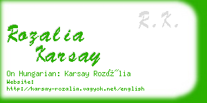 rozalia karsay business card